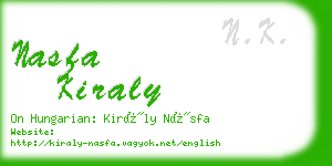 nasfa kiraly business card